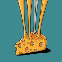 Stretchy Cheese Pull - Vertical Strings of Golden Satisfaction vector