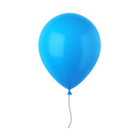 Blue balloon with ribbon. No background. png