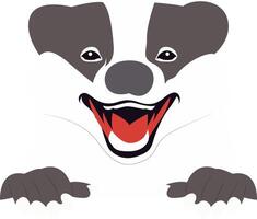 A cartoon badger with its mouth open and its teeth showing vector