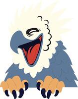 Laughing Eagle Cartoon Mascot Design peeking vector