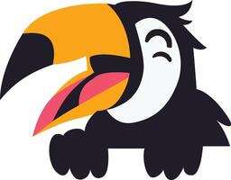 A cartoon toucan with a big beak and open mouth vector