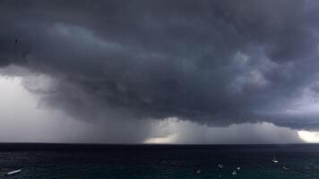 Dark clouds over the ocean video