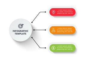 Creative visualization. Process chart. Elements of graph, diagram with 3 steps, options, parts or processes vector