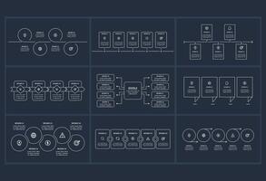 Set Doodle concept for infographic with 4, 5, 8 steps, parts or processes. Template for web on a background. vector