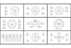 Set Doodle concept for infographic with 3, 4, 5, 6 steps, parts or processes. vector