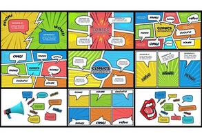 Set comics infographic with steps, options, parts or processes. Business data visualization. template vector