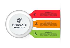 Business data visualization. Process chart. Elements of graph, diagram with 3 steps, options, parts or processes vector