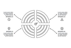 Doodle elements with 4 options. business template for presentation vector