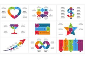 Set creative concept for infographic with 4, 5, 6, 8 steps, options vector