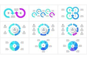 Set creative concept for infographic with 2, 4, 5, 6 steps, options, parts or processes. Business data visualization. vector