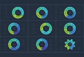 Set puzzle concept for infographic with 3, 4, 5, 6 steps, parts or processes. Template for web on a background. vector