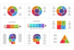 Set creative concept for infographic with 3, 4, 5, 6, 8, 9 steps, options, parts or processes. vector