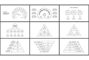 Set Doodleconcept for infographic with 4, 5, 6, 7, steps, parts or processes. Template for web on a background. vector