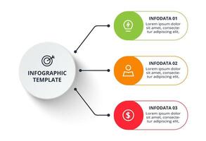 Creative Process chart. Elements of graph, diagram with 3 steps, options, parts or processes vector