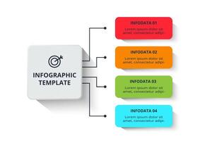 Creative for infographic with 4 steps, options, parts or processes. Business data visualization. vector