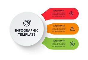 Creative Elements of graph, diagram with 3 steps, options, parts or processes vector