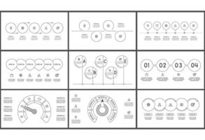 Set Doodle concept for infographic with 4, 5, 6, steps, parts or processes. Template for web on a background. vector