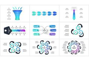Set creative concept for infographic with 3, 4, 5, 6, 8, 10 steps, options, parts or processes. vector