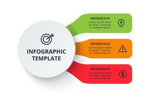 Creative data visualization. Process chart. Elements of graph, diagram with 3 steps, options, parts or processes vector