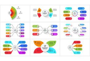 Set creative concept for infographic with 3, 4, 6, 8, 10 steps, options, parts or processes. vector