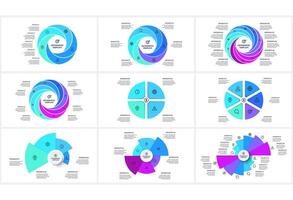 Set creative concept for infographic with 4, 5, 6, 8, 10, 12 steps, options, parts or processes. vector