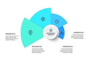 4 steps, options, parts or processes. Creative concept for infographic with vector