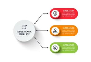 Diagram with 3 steps, options, parts or processes. Creative infographic vector