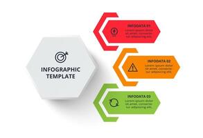 diagram with 3 steps, options, parts or processes. Creative concept for infographic vector