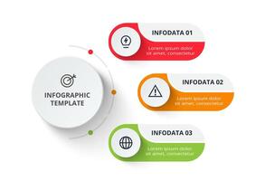 Elements of graph, diagram with 3 steps, options, parts or processes vector