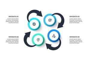 Creative concept for infographic. Diagram with 4 steps, options, parts or processes. vector