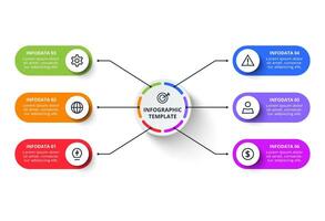 concept for infographic with 6 steps, options, parts or processes. Creative Business data visualization. vector