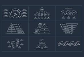 Set Doodle concept for infographic with 3, 5, 6, 8 steps, parts or processes. Template for web on a background. vector