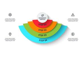 Business data visualization. Process chart. Elements of graph, diagram with 4 steps vector
