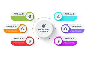 infographic with 6 steps, options, parts or processes. Business data visualization. vector