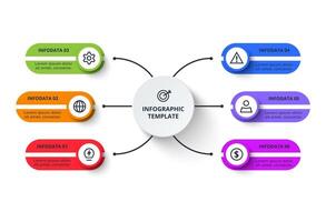 Creative Business data visualization. Process chart. Elements of graph, diagram with 6 parts or processes vector