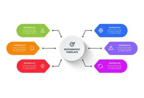 Creative infographic. Diagram with 6 steps, options, parts or processes. vector