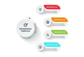 Elements of graph, diagram with 4 parts or processes vector