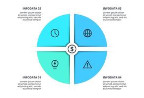 Business data visualization. Process chart. Elements of graph, diagram with 4 steps, options, parts or processes vector
