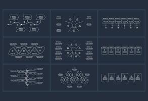 Set Doodle concept for infographic with 5, 6, 7, 8 steps, parts or processes. Template for web on a background. vector