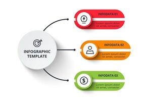 Creative Business data visualization. Process chart. Elements of graph, diagram with 3 steps, options, parts or processes vector