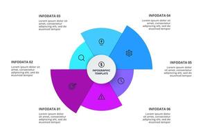 Business data visualization. Process chart. Creative concept for infographic with 6 steps, options, parts or processes. vector