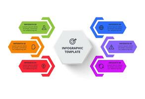 Creative concept for infographic. Diagram with 6 steps, options, parts or processes. vector