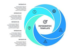 Creative concept for infographic. Diagram with 5 steps, options, parts or processes. vector