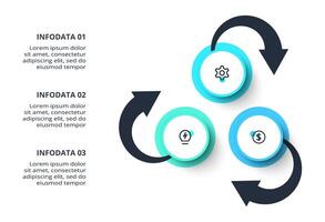 Creative concept for infographic. Diagram with 3 steps, options, parts or processes. vector