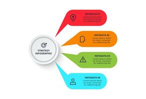 Business data visualization. Process chart. Elements of graph, diagram with 4 parts or processes vector