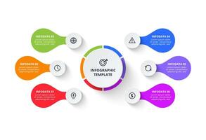 Business data visualization. Process chart. Elements of graph, diagram with 6 steps, options, parts or processes vector