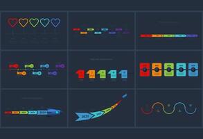 Set creative concept for infographic with 5, 7, 8 steps, parts or processes. Template for web on a background. vector