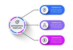 Creative for infographic with 3 steps, options, parts or processes. Business data visualization. vector