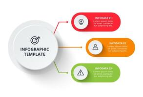 Process chart. Elements of graph, diagram with 3 steps, options, parts or processes vector