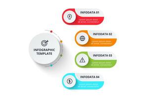 Process chart. Elements of graph, diagram with 4 parts or processes vector